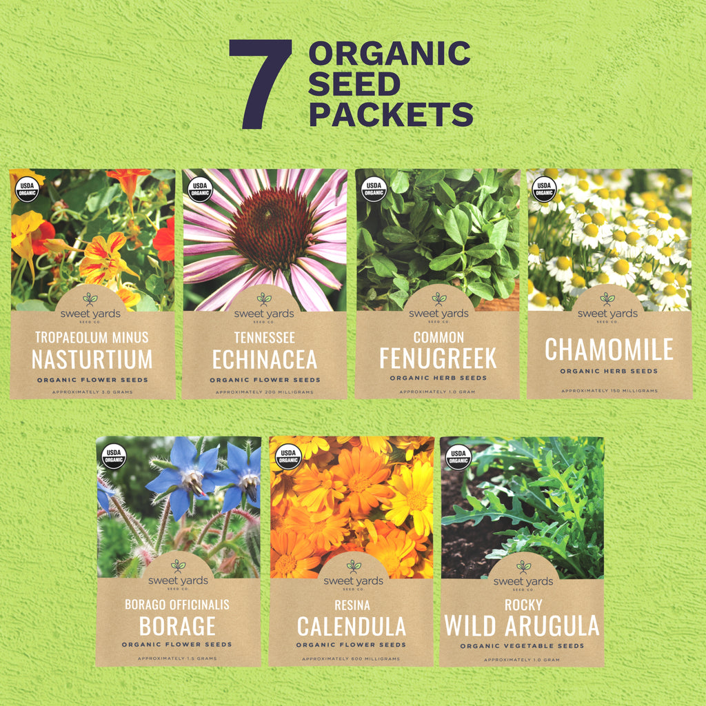 Organic Edible Flowers Variety Pack - 7 Packets