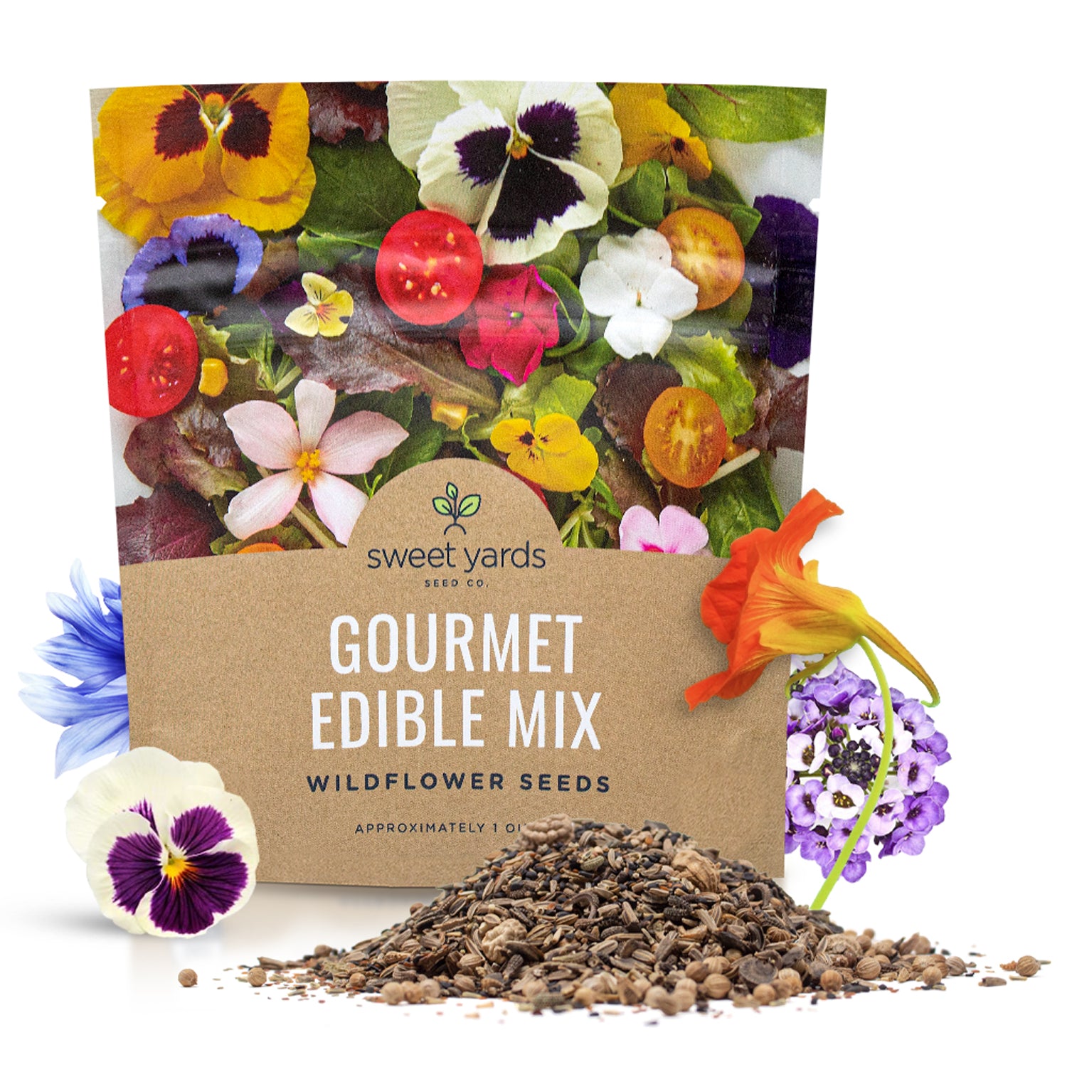 bags of wildflower seeds Gourmet Edible Flowers Wildflower Blend