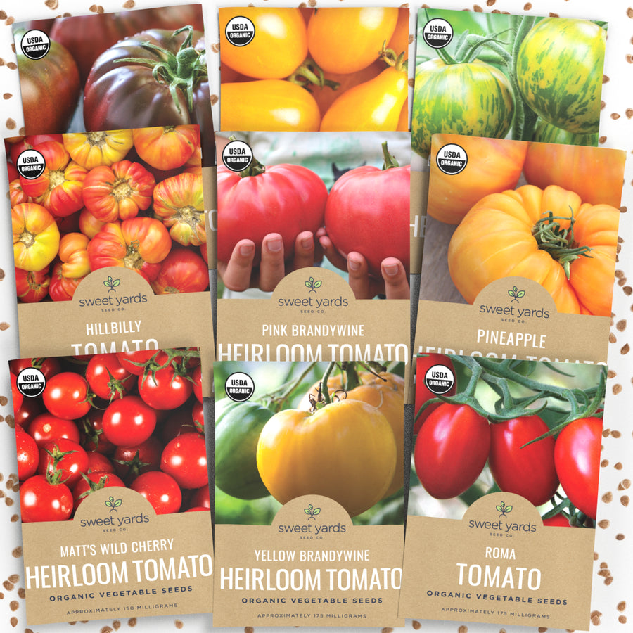 Organic Heirloom Tomato Seeds Variety Pack - 9 Seed Packets