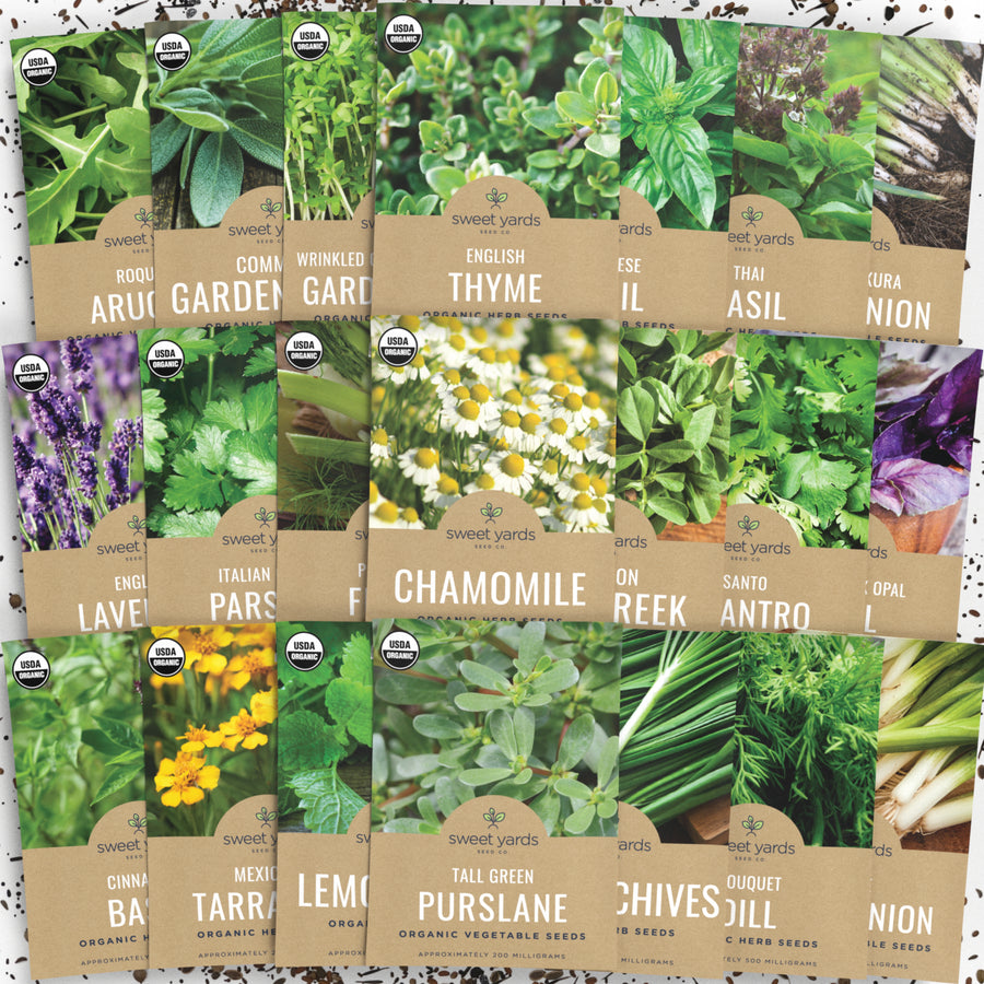 Organic Ultimate Herb Seeds Variety Pack - 21 Packets