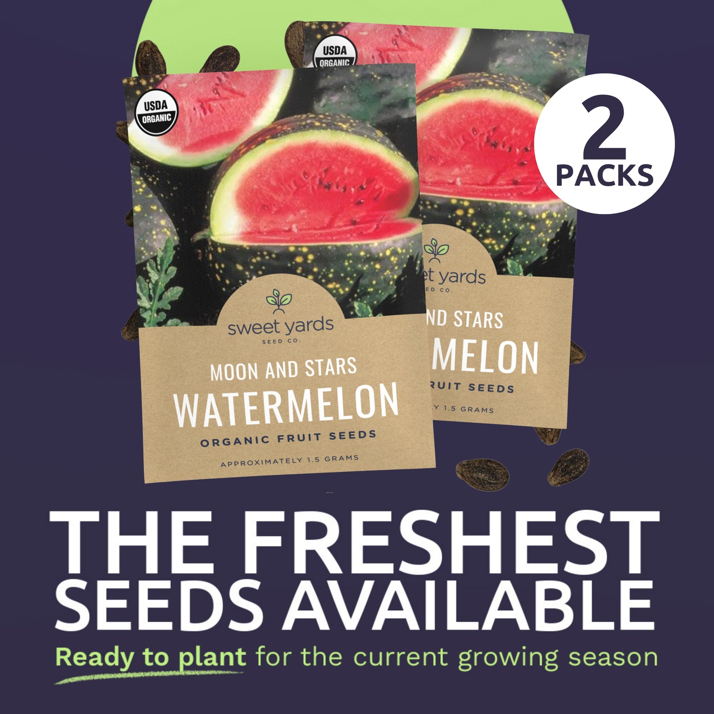 Organic Moon And Stars Red Flesh Watermelon