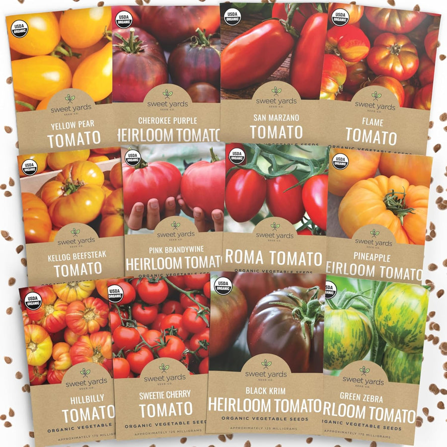 Organic Heirloom Tomato Seeds Variety Pack - 12 Seed Packets
