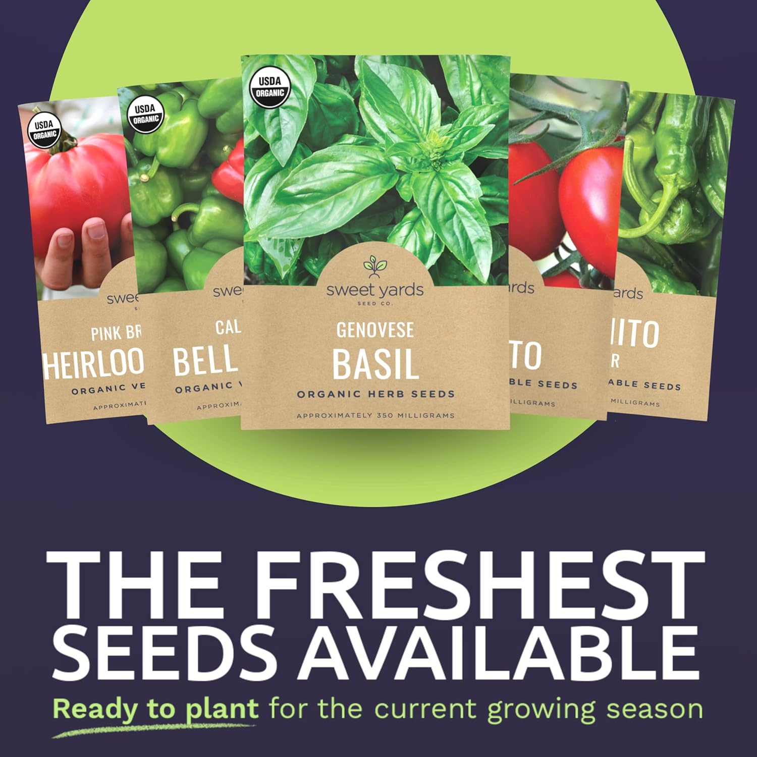 garden seeds delivered Organic Summer Vegetable Garden Seeds Variety Pack