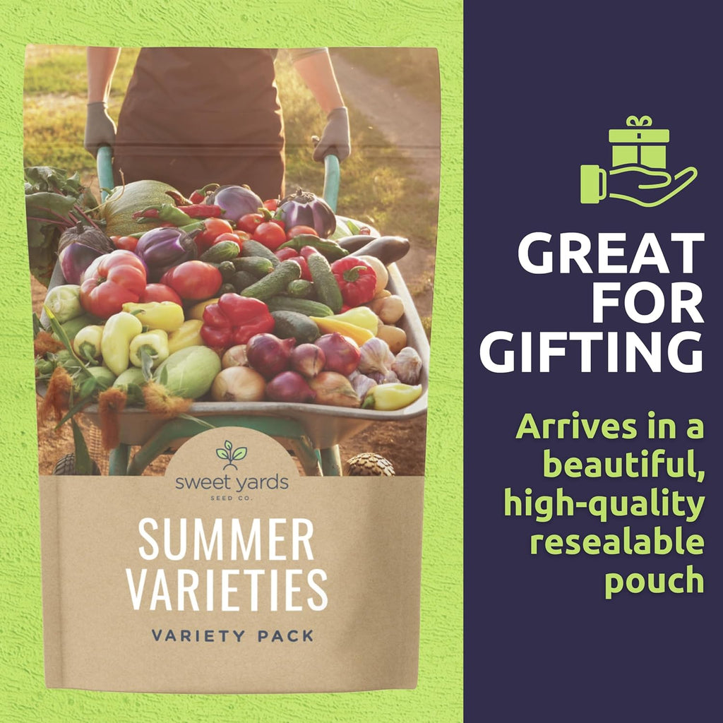 Organic Summer Vegetable Garden Seeds Variety Pack - 12 Packets