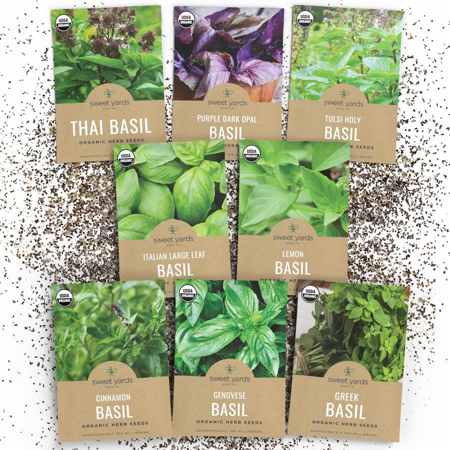 Organic Basil Seeds Variety Pack - 8 Packets