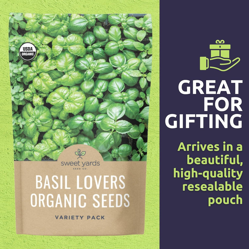 Organic Basil Seeds Variety Pack - 8 Packets