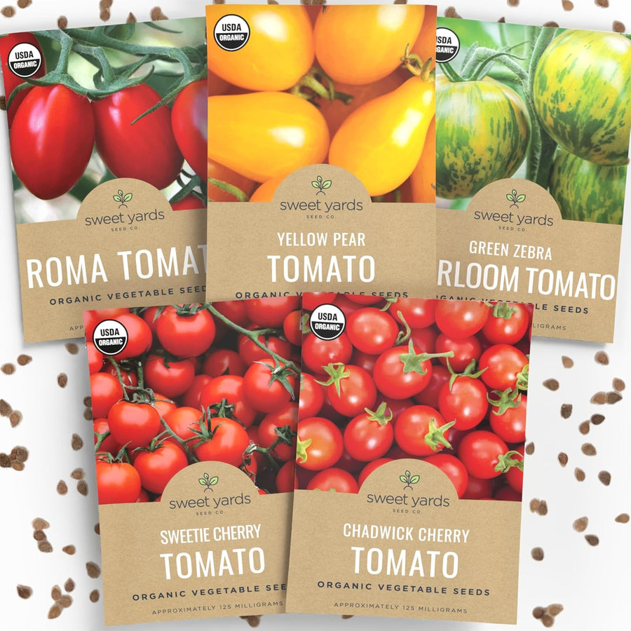 Organic Cherry Tomato Seeds Variety Pack - 5 Individual Packs