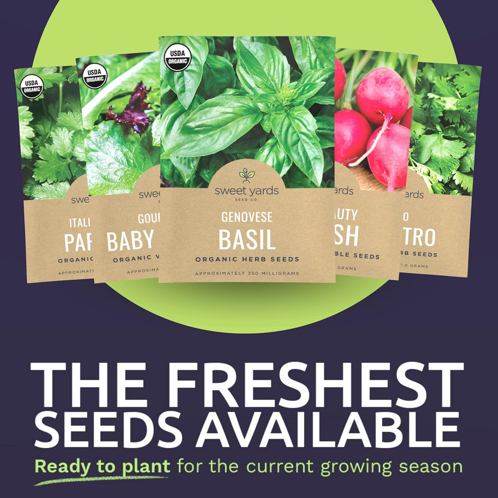 Organic Window Sill Seeds Variety Pack - 10 Individual Packs