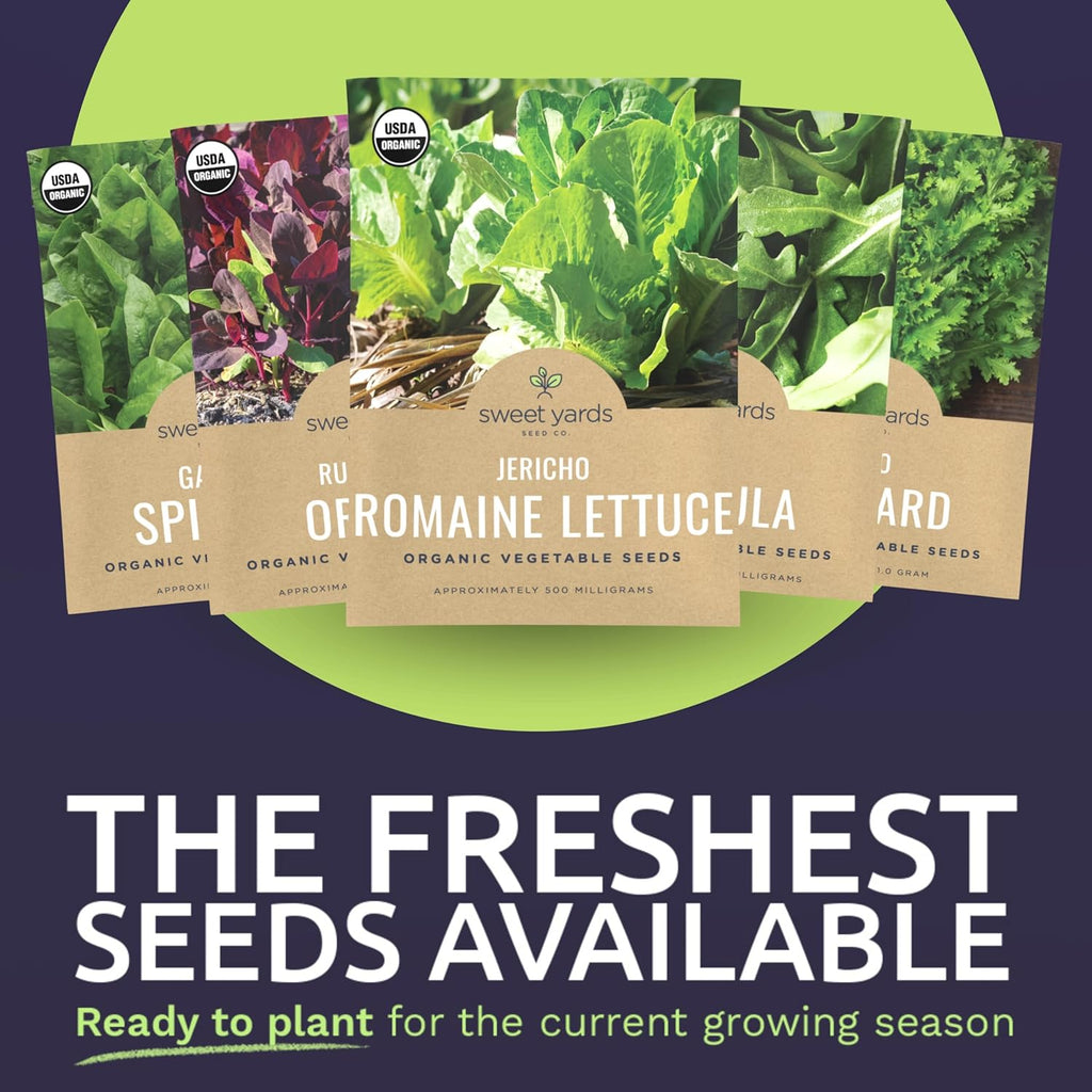 Organic Heat Tolerant Lettuce Seeds Variety Pack - 8 Individual Packs