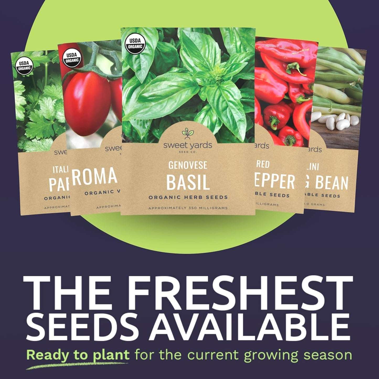 Organic Italian Garden Seeds Variety Pack - 12 Individual Packs