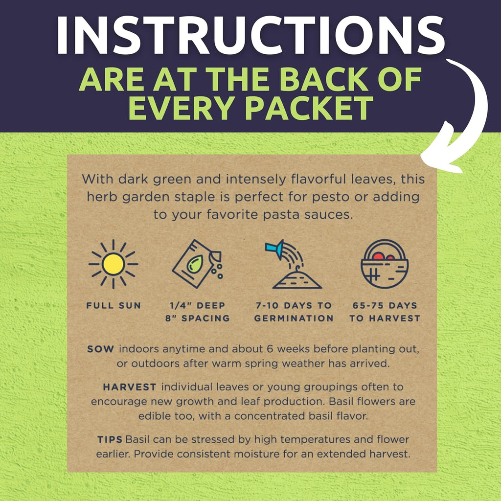 Organic Italian Garden Seeds Variety Pack - 12 Individual Packs