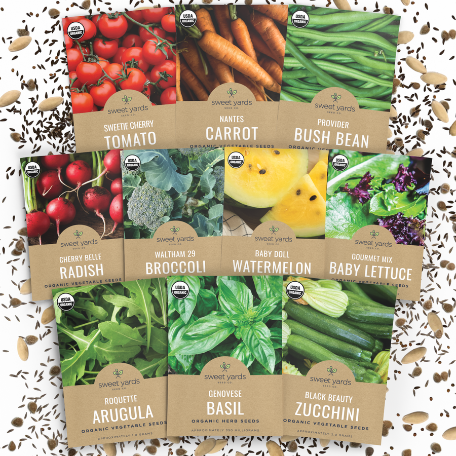Organic Seeds Essential Variety Pack - 10 Individual Packs