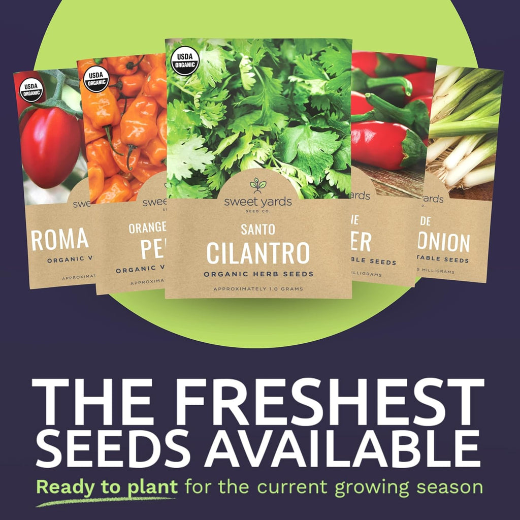 Organic Salsa Garden Seeds Variety Pack - 8 Individual Packs