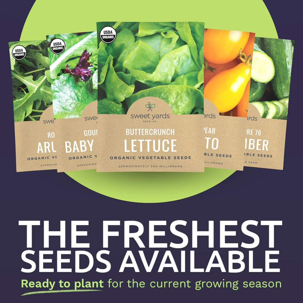Organic Salad Lover Seeds Variety Pack - 10 Individual Packs