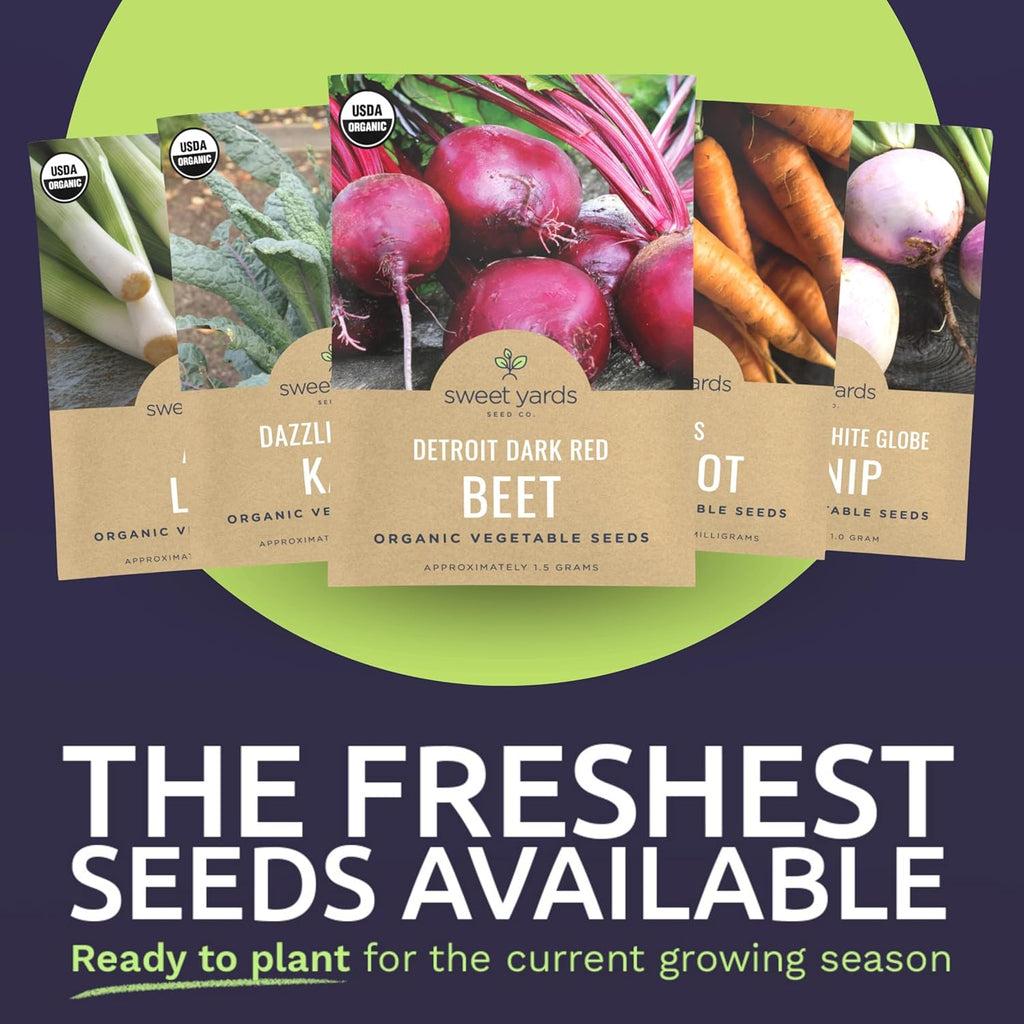 Organic Cold Hardy Fall & Winter Seeds Variety Pack - 10 Individual Packs