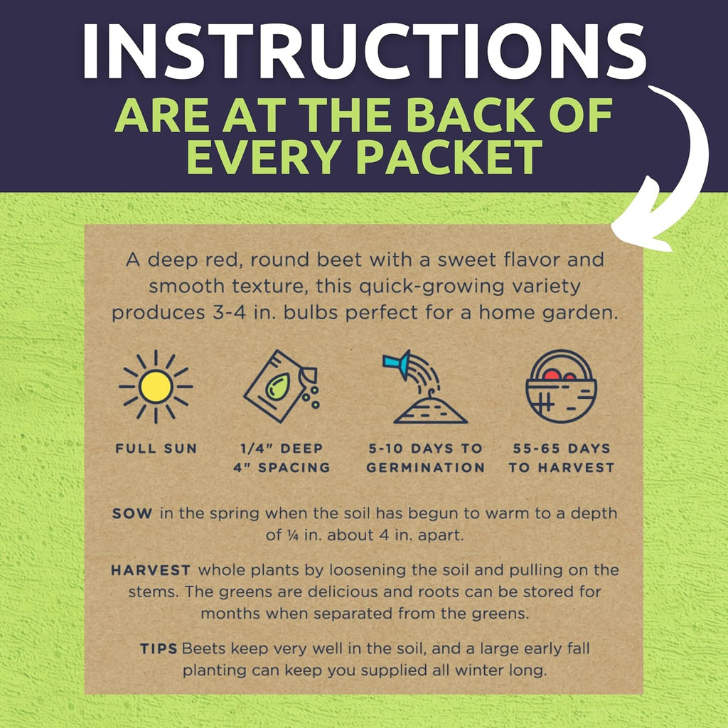 Organic Cold Hardy Fall & Winter Seeds Variety Pack - 10 Individual Packs