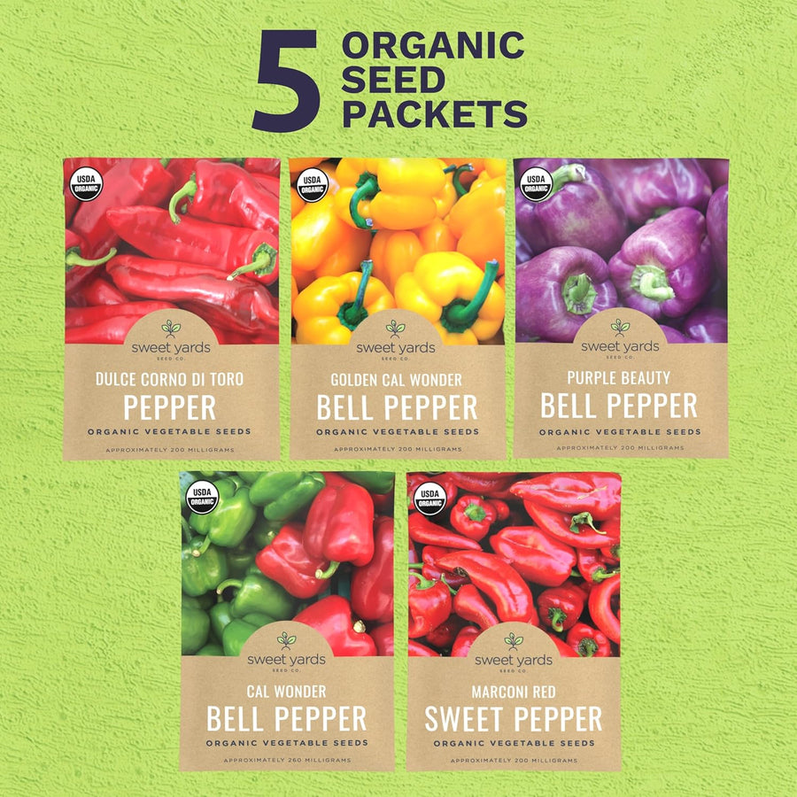Organic Sweet Pepper Variety Pack - 5 Packets