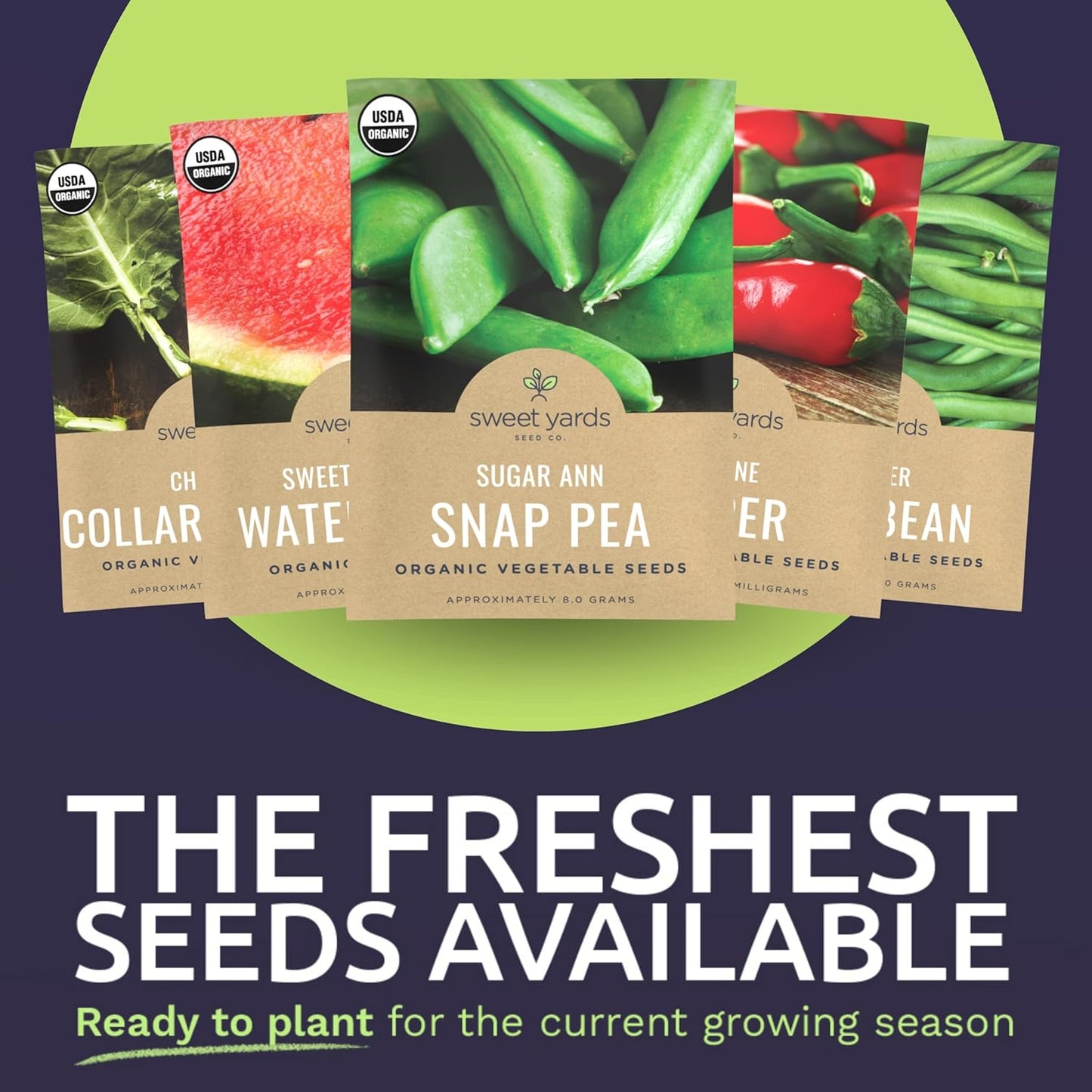 Organic Southern Garden Seeds Variety Pack - 10 Individual Packs