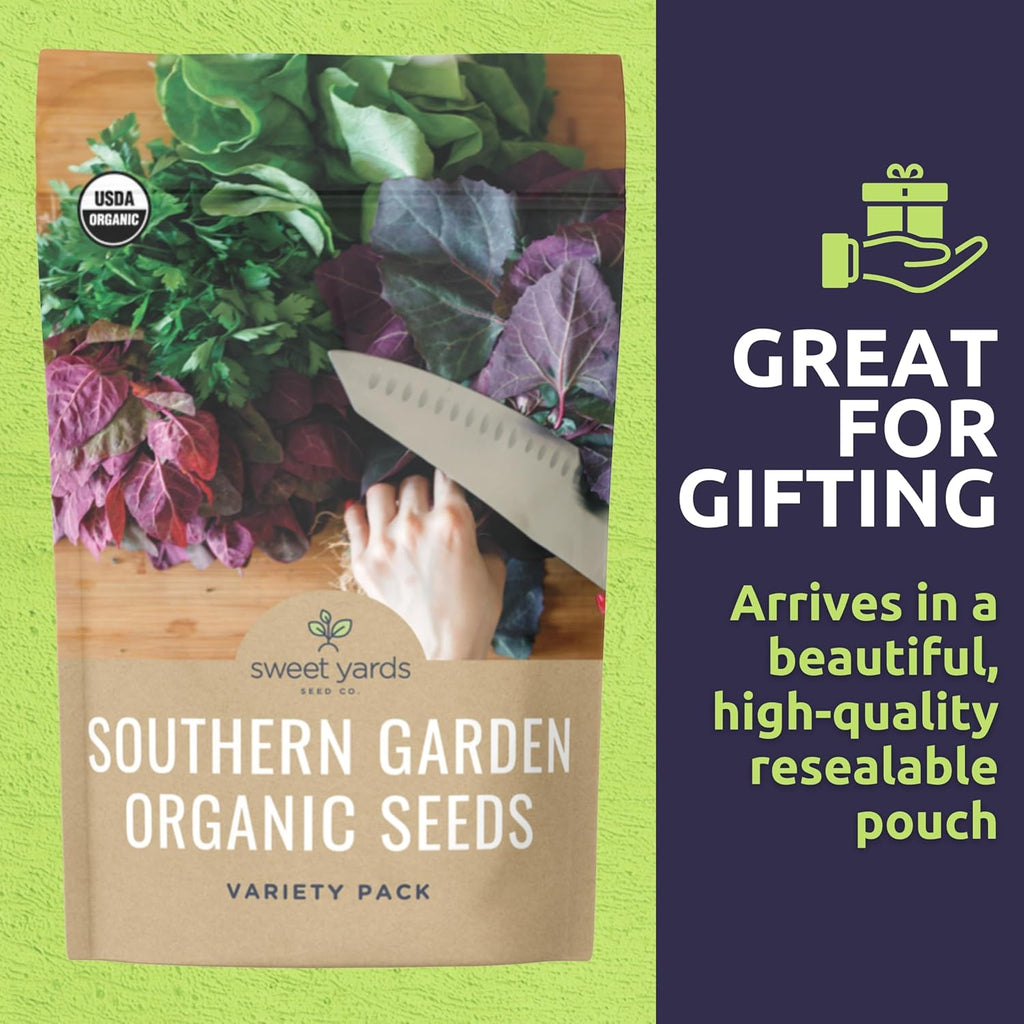 Organic Southern Garden Seeds Variety Pack - 10 Individual Packs