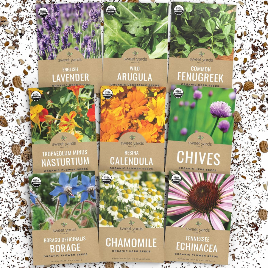 Organic Edible Flowers Variety Pack - 9 Packets