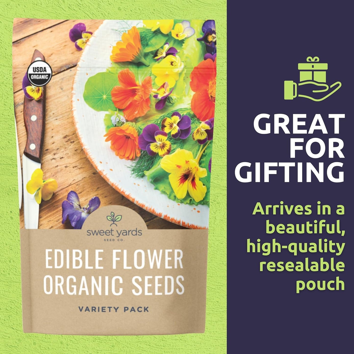 high quality flower seeds Organic Edible Flowers Variety Pack