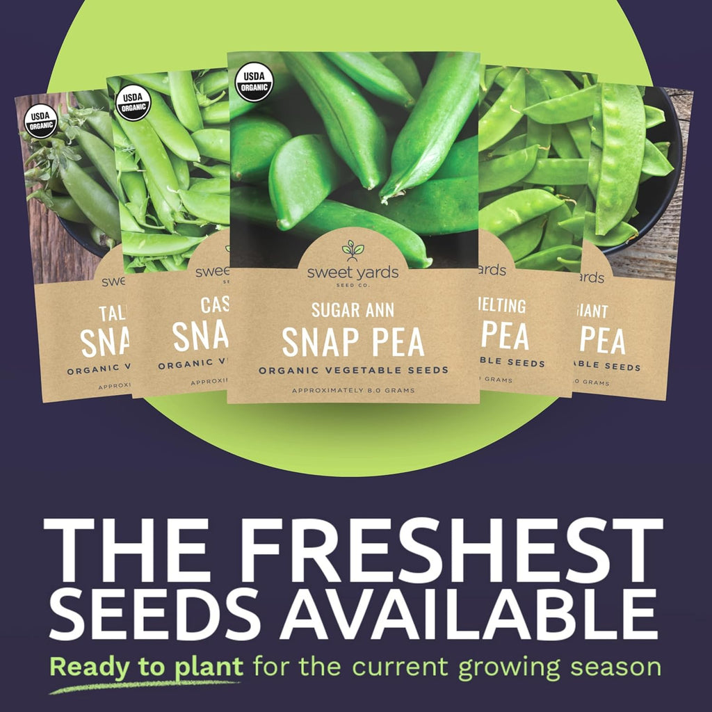 Organic Pea Lover Seeds Variety Pack - 6 Individual Packs