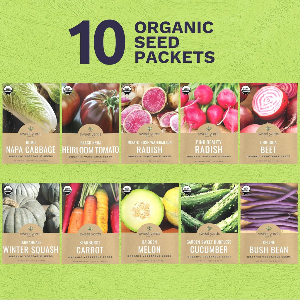 Organic Unique Varities - Seed Variety Pack - 10 Individual Packs