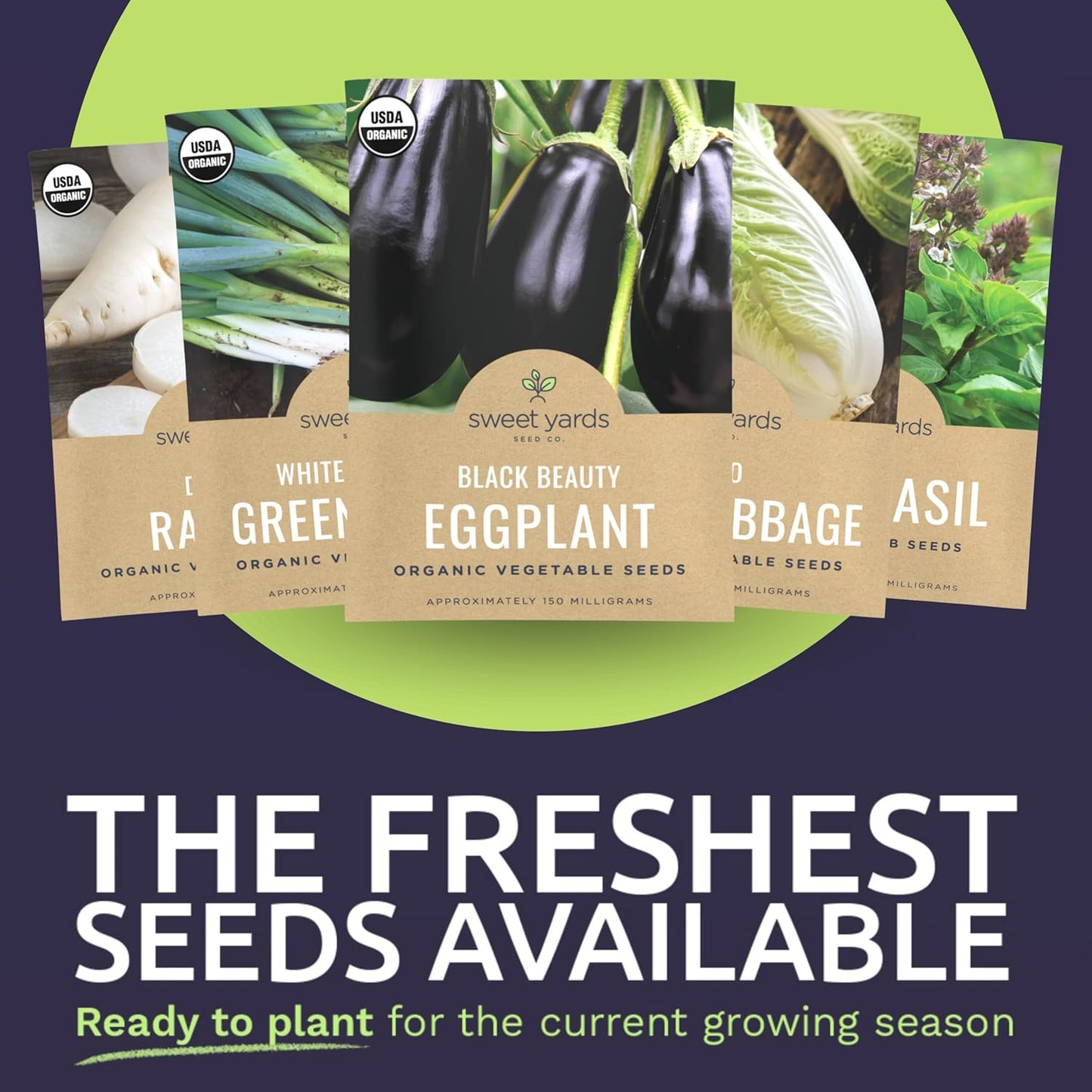 Organic Asian Garden Seeds Variety Pack - 10 Individual Packs