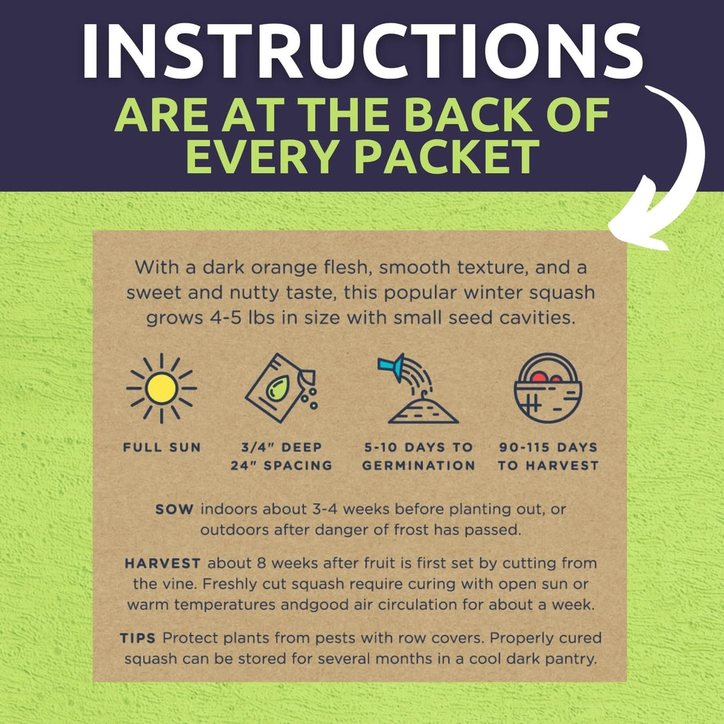 Organic Winter Squash Variety Pack - 5 Individual Packs