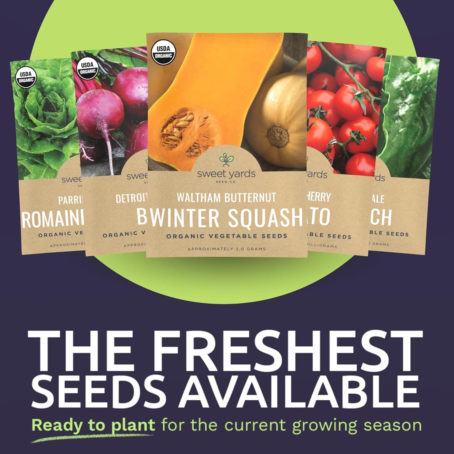 Organic Heirloom Garden Seeds Variety Pack - 10 Individual Packs
