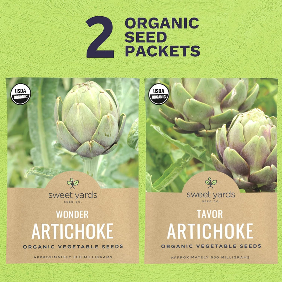 Organic Artichoke Seeds Variety Pack - 2 Individual Packs