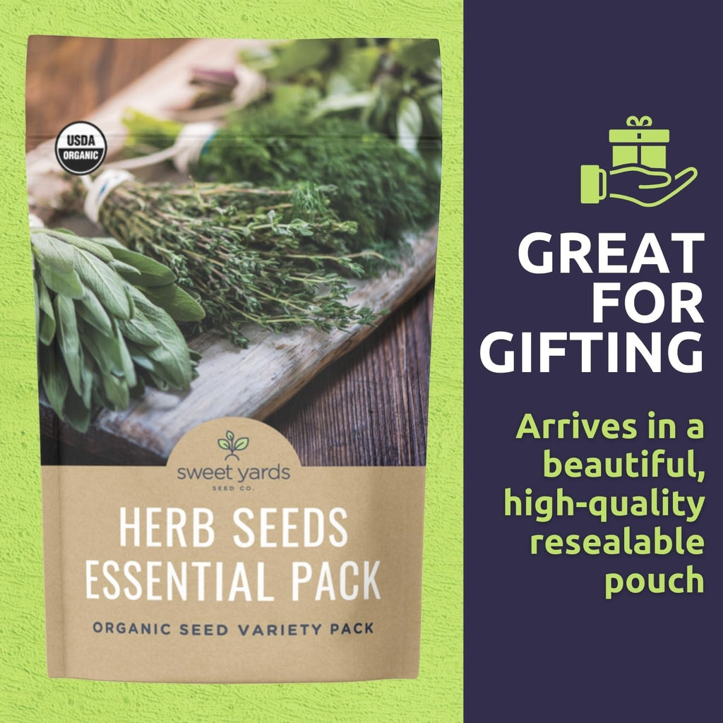 Organic Herb Seeds Variety Pack - 5 Individual Packs