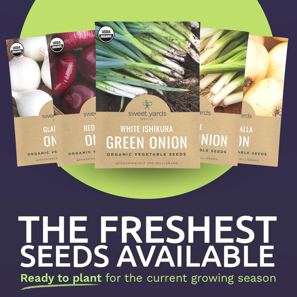 Organic Onion Seeds Variety Pack - 6 Individual Packs
