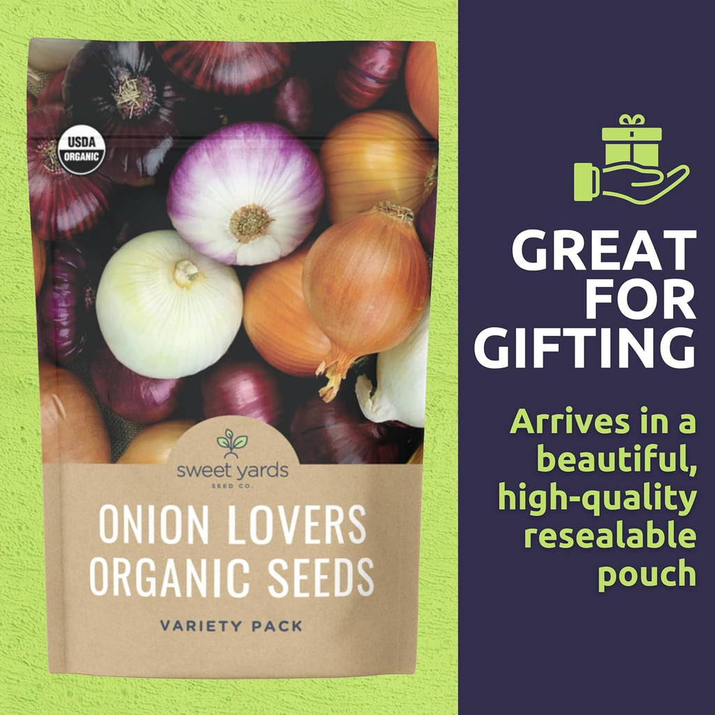 Organic Onion Seeds Variety Pack - 6 Individual Packs