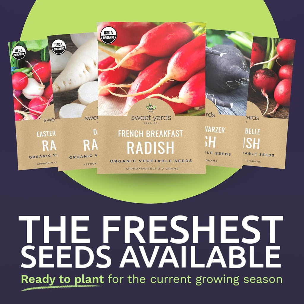 Organic Radish Seeds Variety Pack - 5 Individual Packs