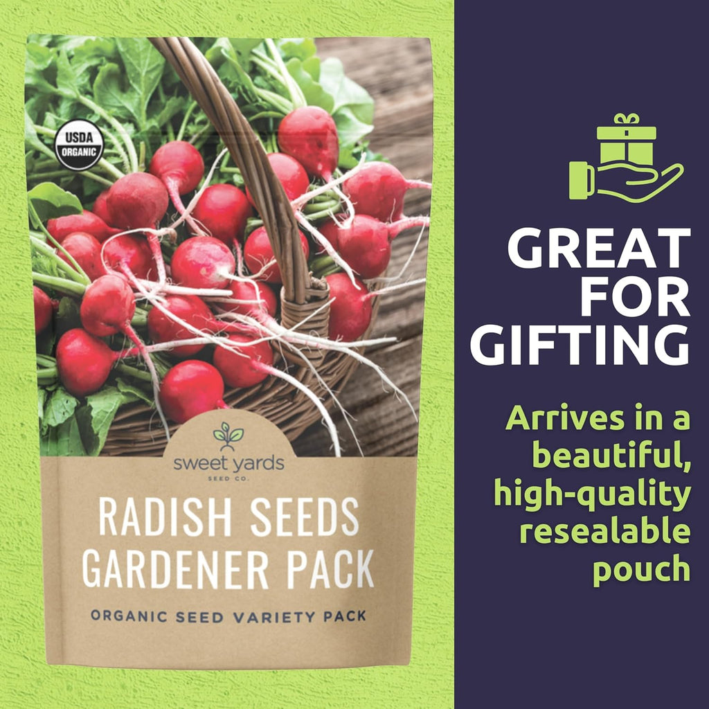 Organic Radish Seeds Variety Pack - 5 Individual Packs