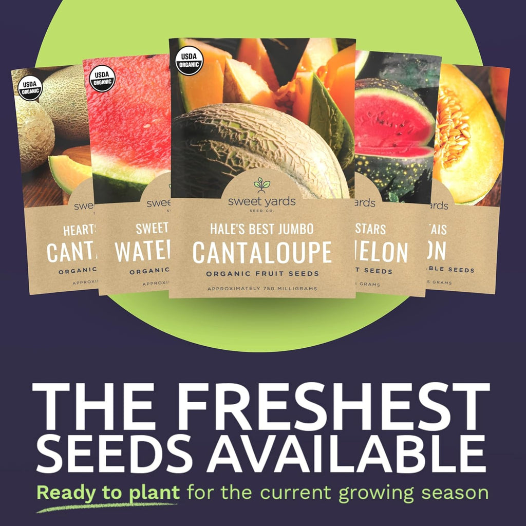 Organic Melon Seeds Variety Pack - 10 Individual Packs