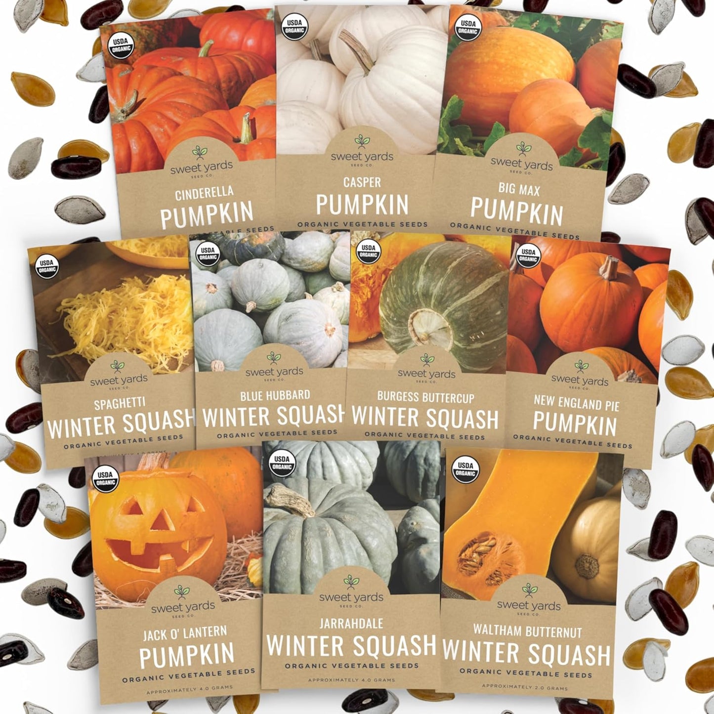 Organic Pumpkin & Winter Squash Seeds Variety Pack