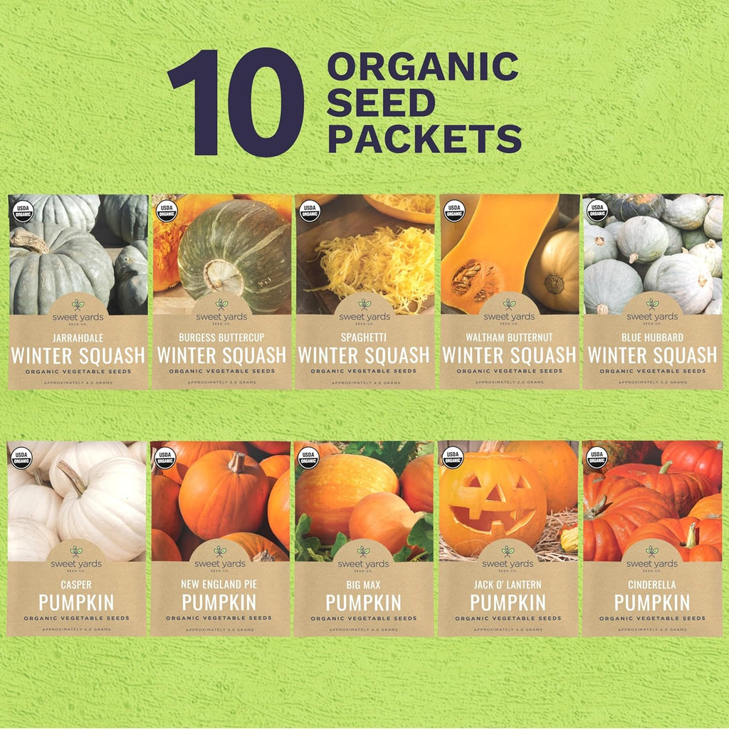 Organic Pumpkin & Winter Squash Seeds Variety Pack