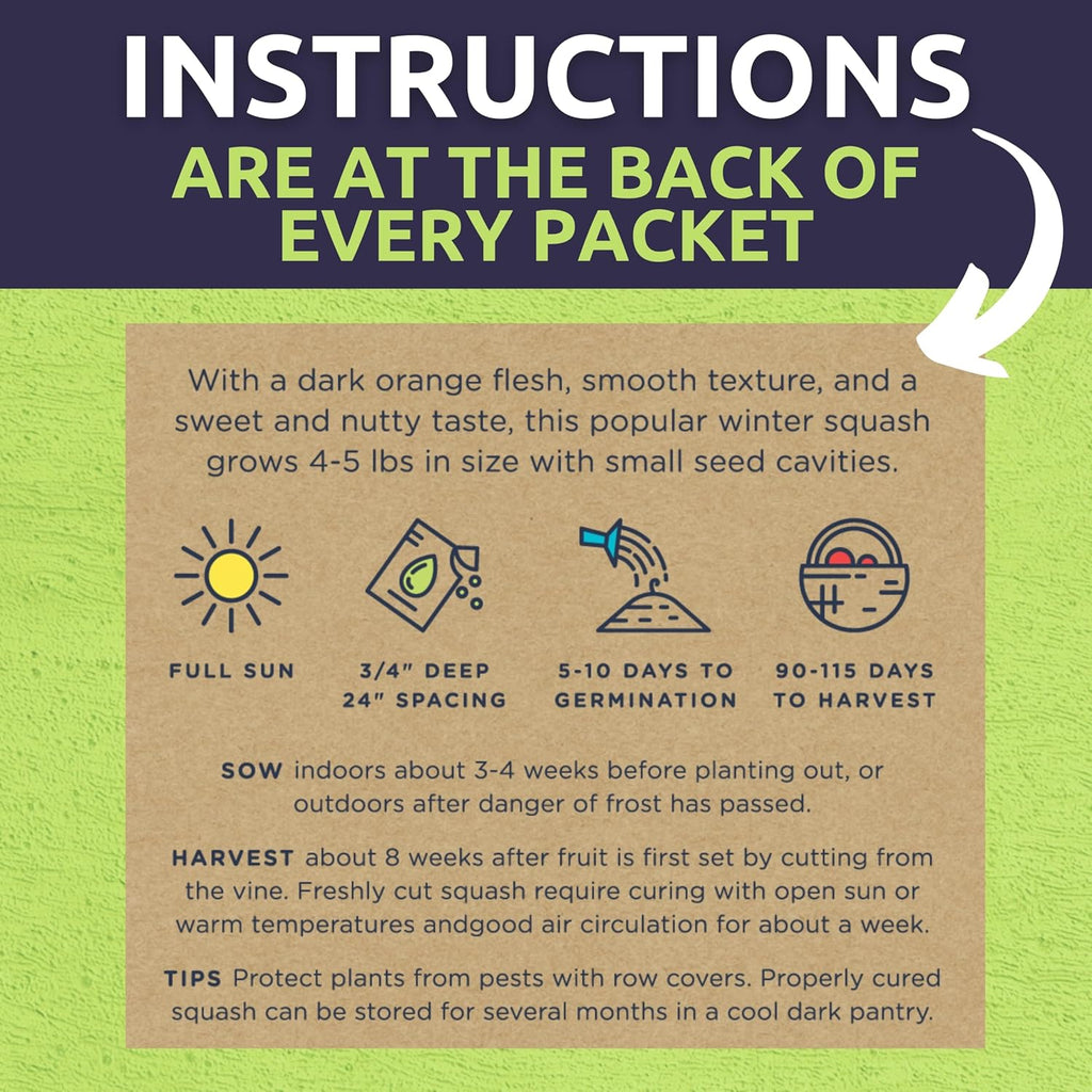 Organic Pumpkin & Winter Squash Seeds Variety Pack