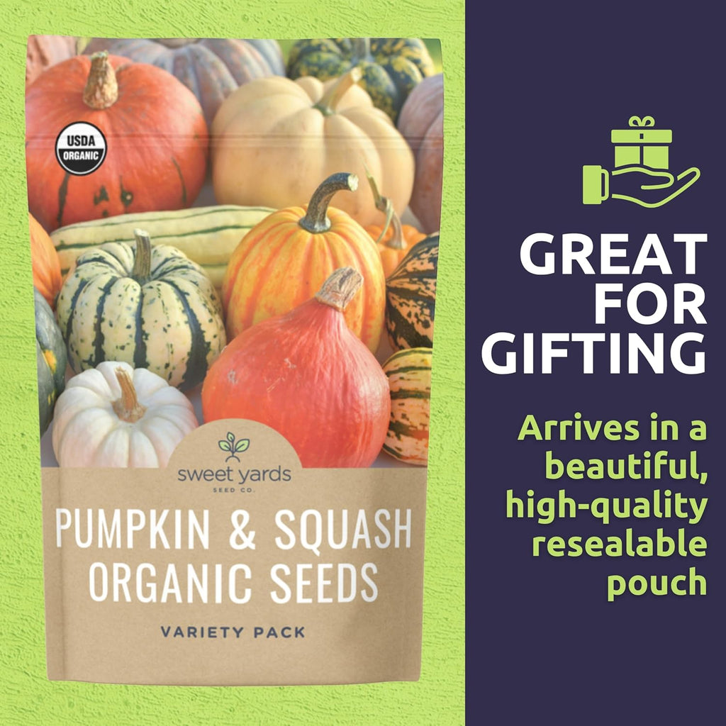 Organic Pumpkin & Winter Squash Seeds Variety Pack