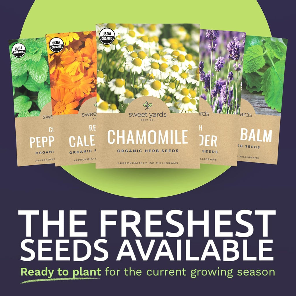 Organic Herbal Tea Seeds Variety Pack - 5 Individual Packs