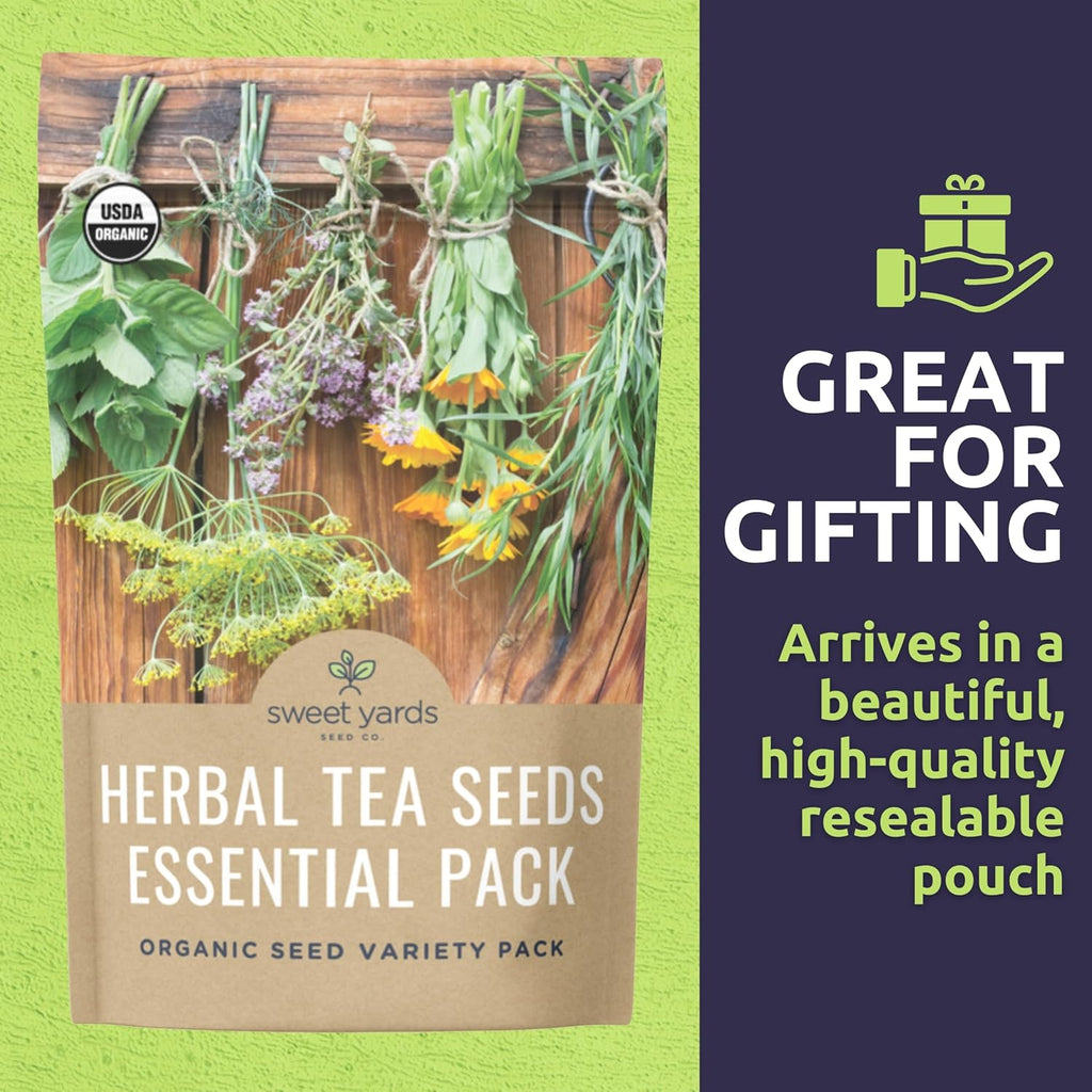 Organic Herbal Tea Seeds Variety Pack - 5 Individual Packs