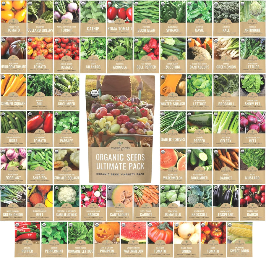 Organic Seeds Ultimate Variety Pack - 60 Individual Packs