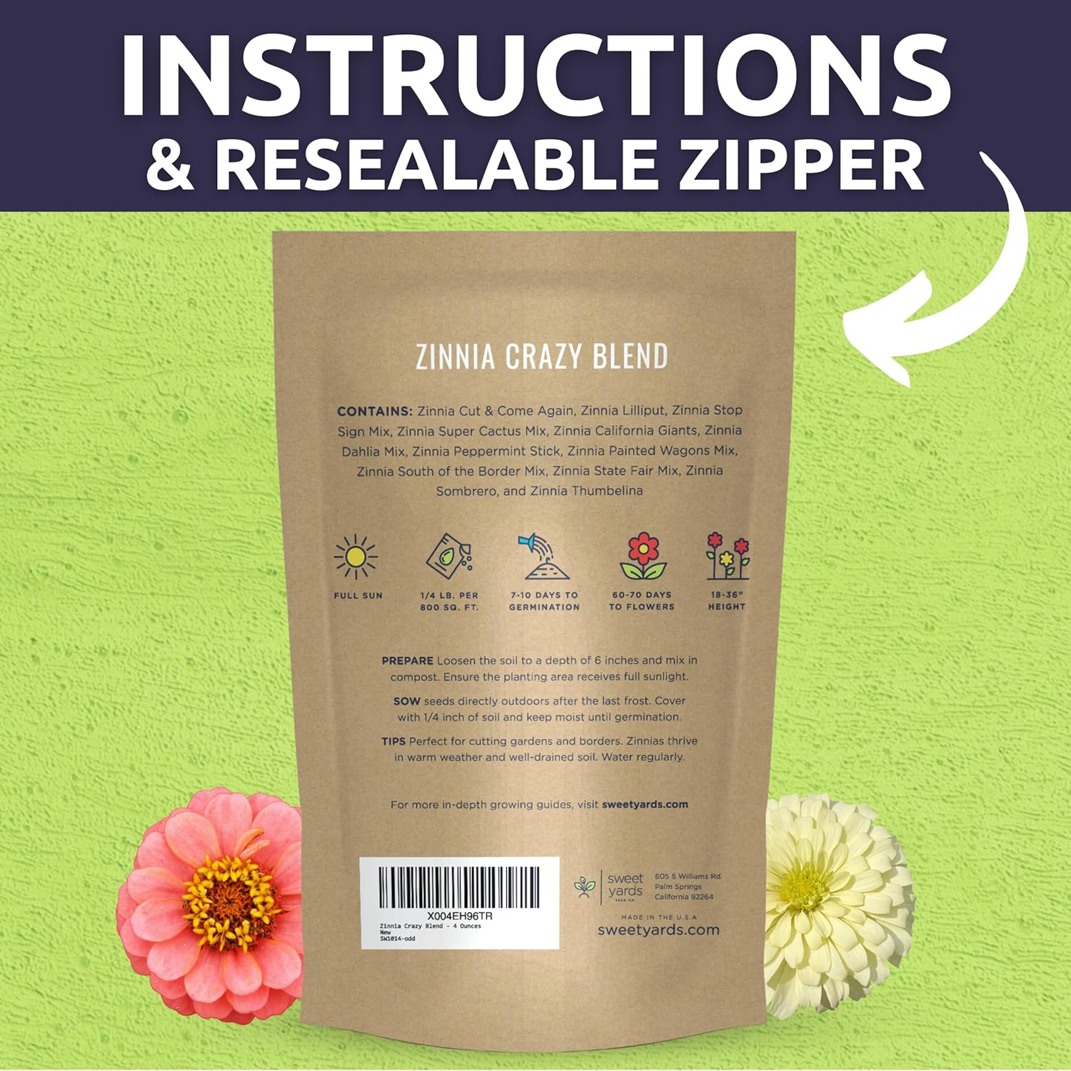Zinnia Crazy Blend – Sweet Yards