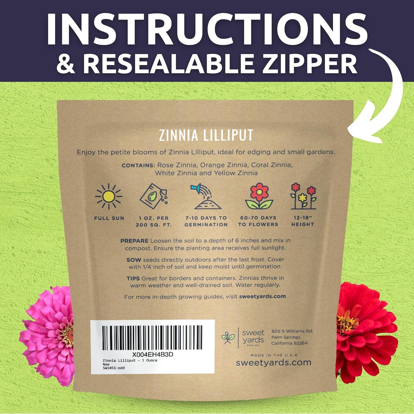 Zinnia Lilliput Mix