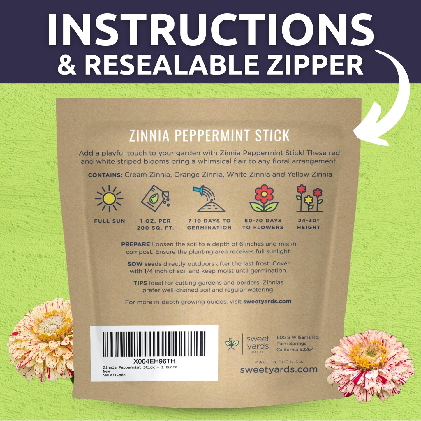 Zinnia Peppermint Stick