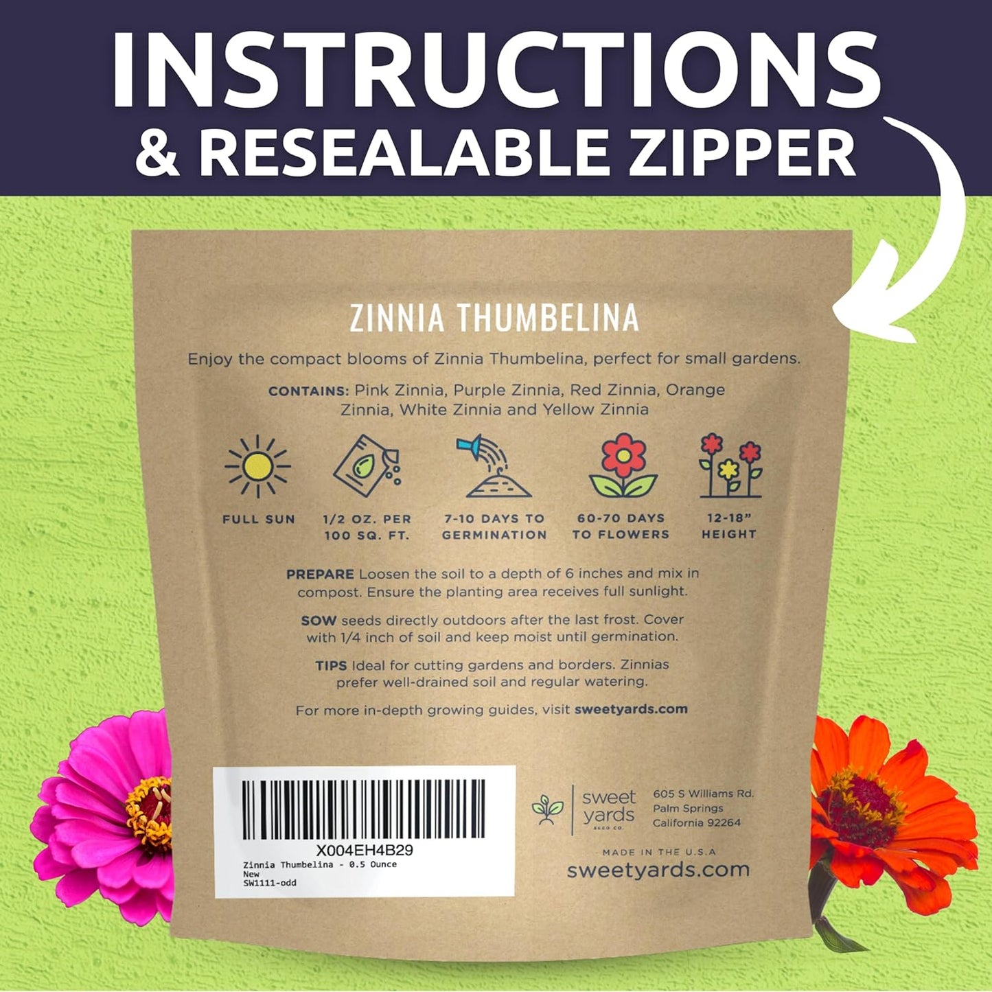 Zinnia Thumbelina Mix