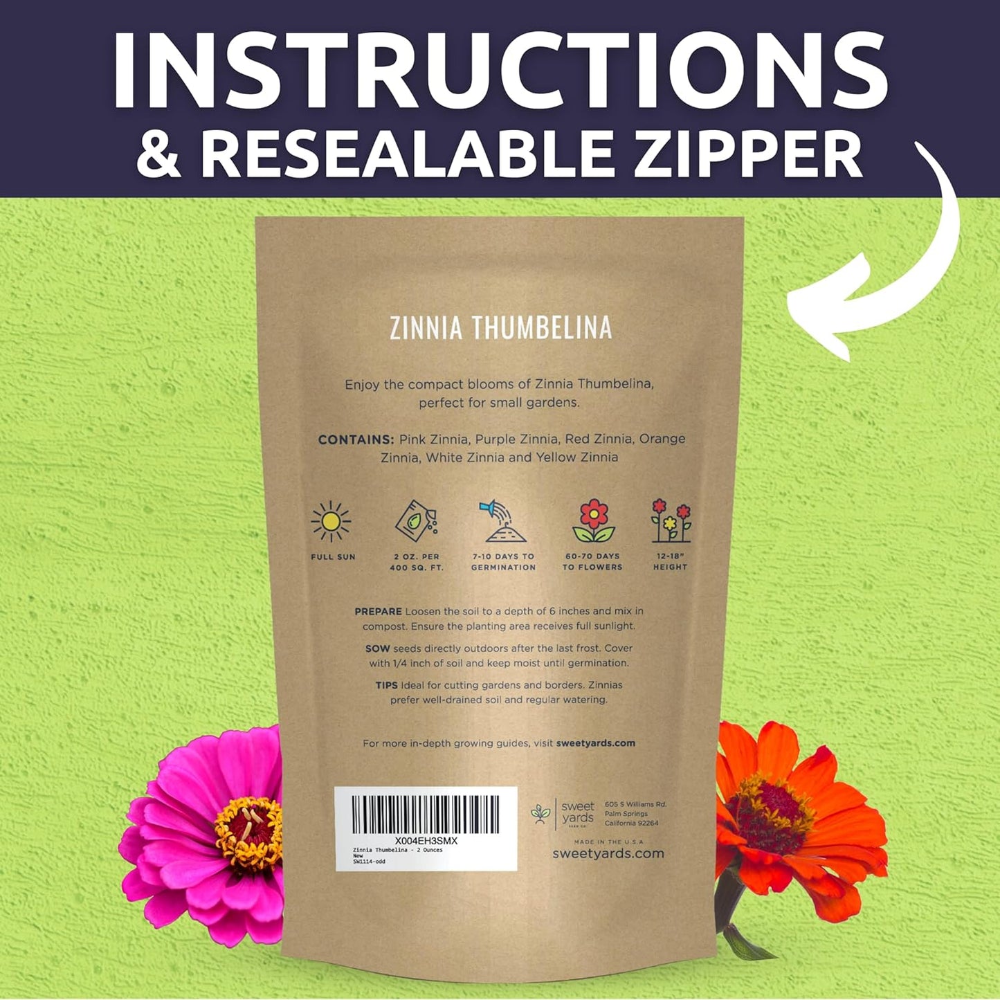 Zinnia Thumbelina Mix