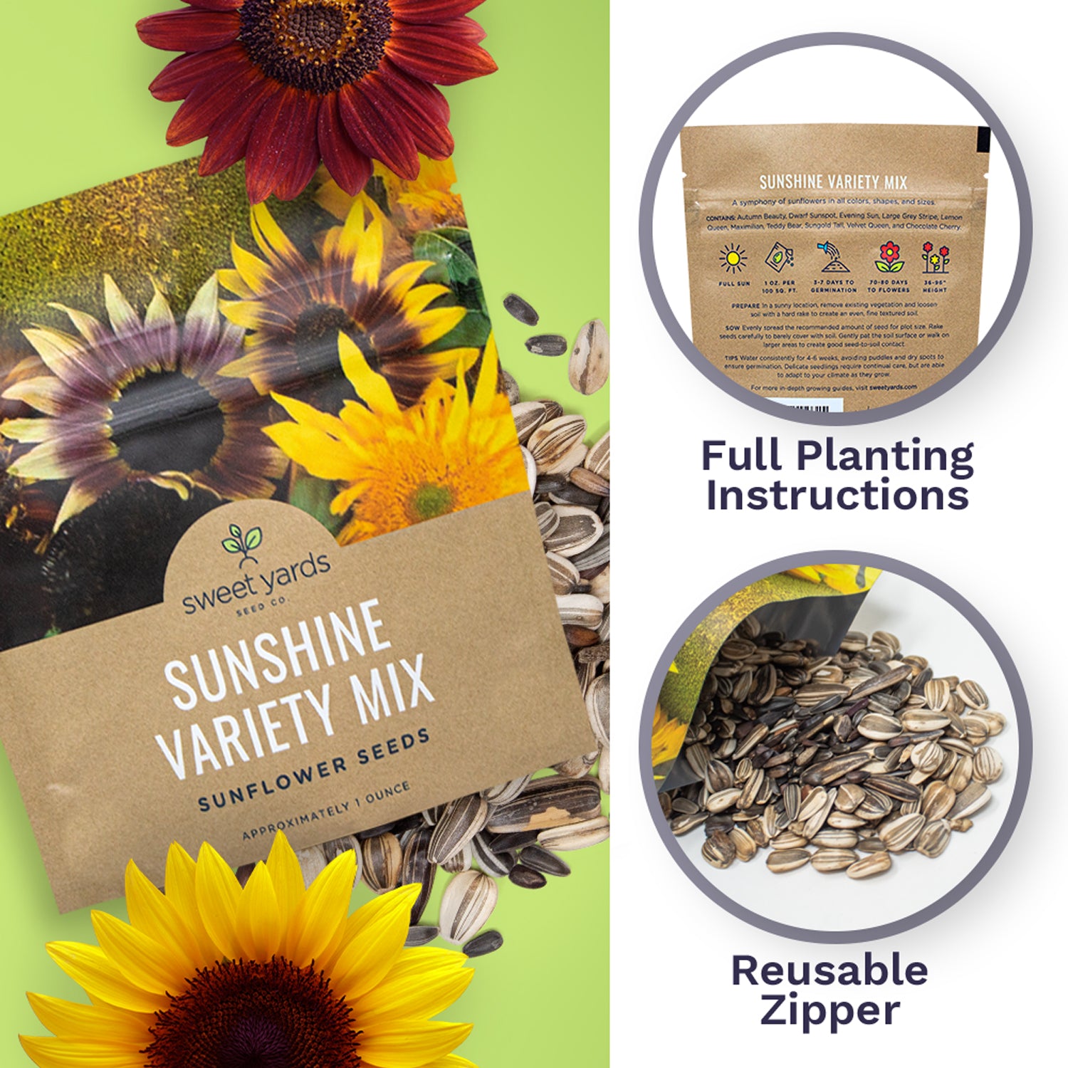 Sunshine Variety Sunflower Seed Mix  Sweet Yards